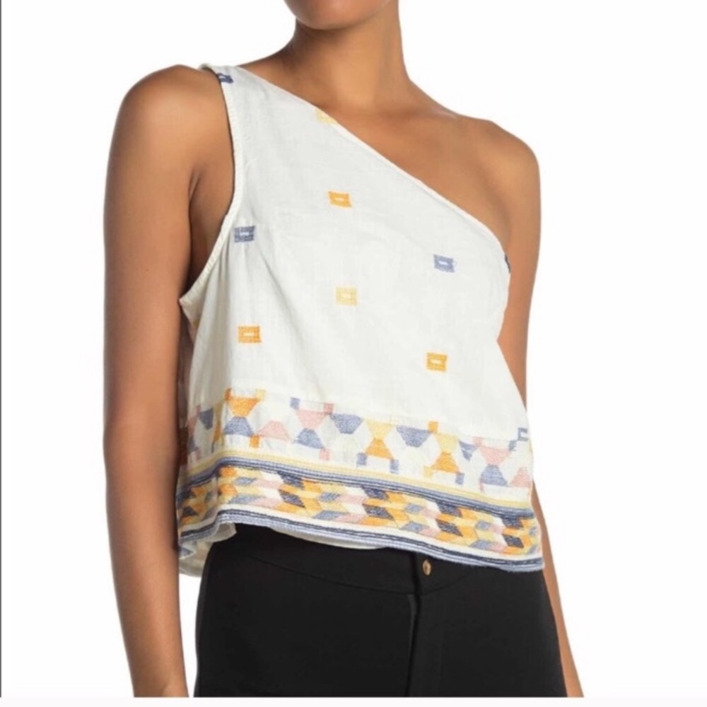 Free people baby Bali one shoulder cotton top Med